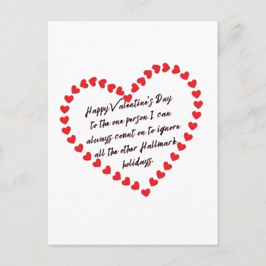 Happy Funny Valentinstag Geschenk zitiert Meldung Postkarte (Vorderseite)