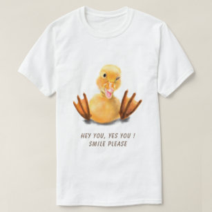 Happy Funny Yellow Duck Playful Wink - Hinzufügen  T-Shirt