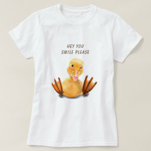 Happy Funny Yellow Duck Playful Wink - Ihr Text T-Shirt