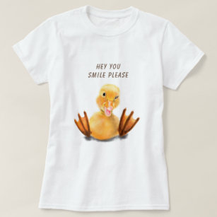 Happy Funny Yellow Duck Playful Wink - Ihr Text T-Shirt