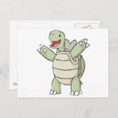 Happy Galapagos Tortoise Cartoon Postkarte (Vorne/Hinten)