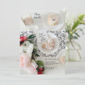 Happy Galentine's Day Black Heart Bunch Einladung (Stehend Vorderseite)