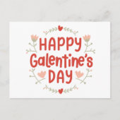 Happy Galentines Day - Blumendesign Postkarte (Vorderseite)