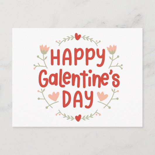 Happy Galentines Day - Blumendesign Postkarte (Vorderseite)