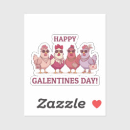 Happy Galentines Day Chicken Squad Cute Funny Hens Aufkleber