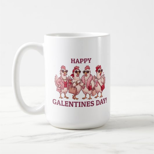 Happy Galentines Day Chicken Squad Funny Glam Hens Kaffeetasse (Links)