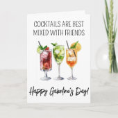 Happy Galentine's Day Cocktail Freunde Karte (Vorderseite)