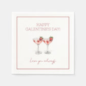 Happy Galentine's Day Cocktails Liebe Serviette (Vorderseite)