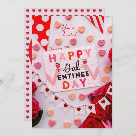 Happy Galentine's Day Food & Spirits Party laden e (Vorne/Hinten)