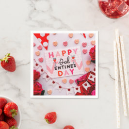Happy Galentine's Day Food & Spirits Party Serviette