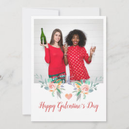 Happy Galentines Day Foto Champagner Drinks BESTE  Feiertagskarte