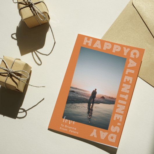 Happy Galentine's Day Foto Collage Couple geklappt Postkarte