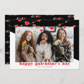 Happy Galentine's Day Foto Feiertagskarte (Vorne/Hinten)