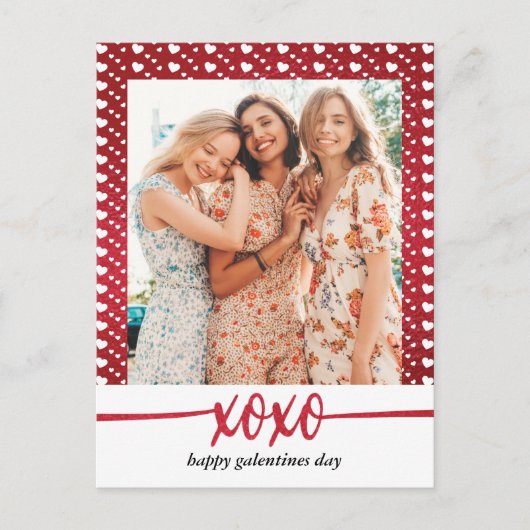 Happy Galentine's Day Foto Postkarte (Vorderseite)