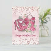 Happy Galentine's Day Frauen Designs Feiertagskarte (Stehend Vorderseite)