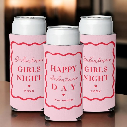 Happy Galentine's Day Girl's Night Gift Gefallen Selters Dosenkühler