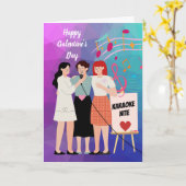 Happy Galentine's Day Girls Night Karaoke Karte (Gelbe Blume)