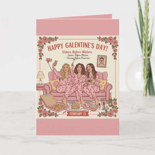 Happy Galentine's Day Greeting Card Karte (Vorderseite)