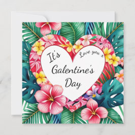 Happy Galentine's Day Hawaiian Heart Feiertagskarte