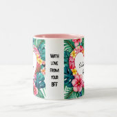 Happy Galentine's Day Hawaiian Heart Zweifarbige Tasse (Mittel)