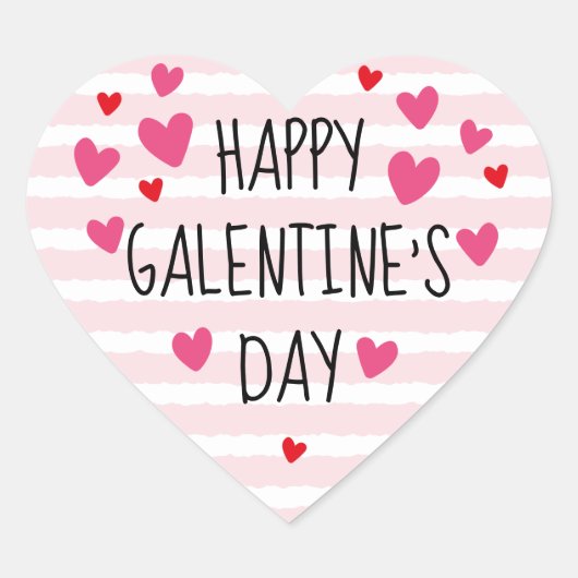 Happy Galentine's Day Heart Stickers (Vorderseite)