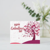 Happy Galentine's Day Heart Tree Postkarte (Stehend Vorderseite)