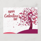 Happy Galentine's Day Heart Tree Postkarte (Vorderseite)