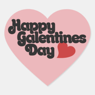 Happy Galentines Day Herz-Aufkleber