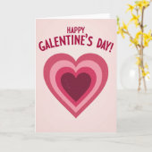 Happy Galentines Day Layered Heart Card Karte (Gelbe Blume)