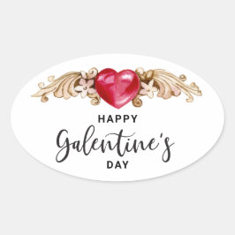 Happy Galentines Day Ovaler Aufkleber