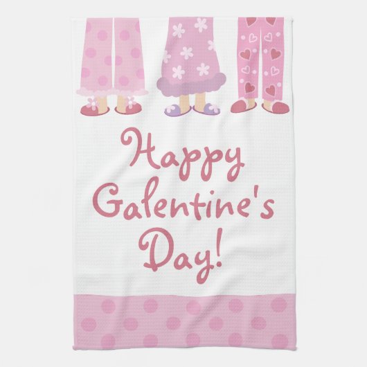 Happy Galentine's Day Pajamas Küchentuch (Vertikal)