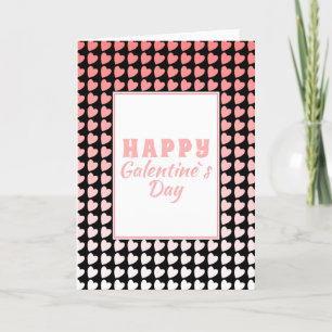 Happy Galentine's Day Pink Gradient Herz Muster Feiertagskarte