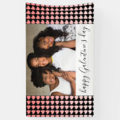 Happy Galentine's Day Pink Heart Foto Friend Banner (Vertikal)