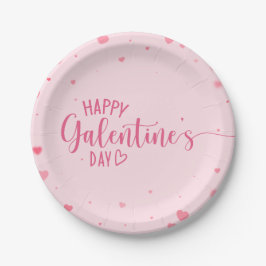 Happy Galentine's Day Pink Hearts Pappteller