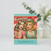 Happy Galentines Day Postkarte (Stehend Vorderseite)