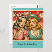 Happy Galentines Day Postkarte (Vorne/Hinten)