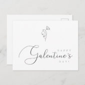 Happy Galentines Day Quote Botanisch Postkarte (Vorne/Hinten)