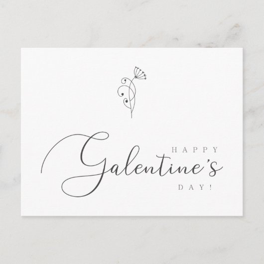 Happy Galentines Day Quote Botanisch Postkarte (Vorderseite)