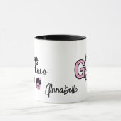 Happy Galentines Day Rosa und Schwarze Tasse (Zentrum)