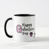 Happy Galentines Day Rosa und Schwarze Tasse (Links)