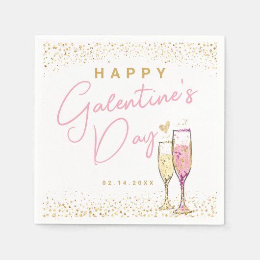 Happy Galentines Day Serviette (Vorderseite)