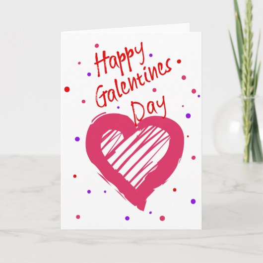Happy Galentines Day Valentines Herz Karte (Vorderseite)