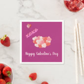Happy Galentine's Day XOXO Pink Balloons Serviette (Beispiel)