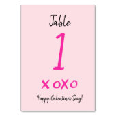 Happy Galentine's Day xoxo pink Tischnummer (Rückseite)