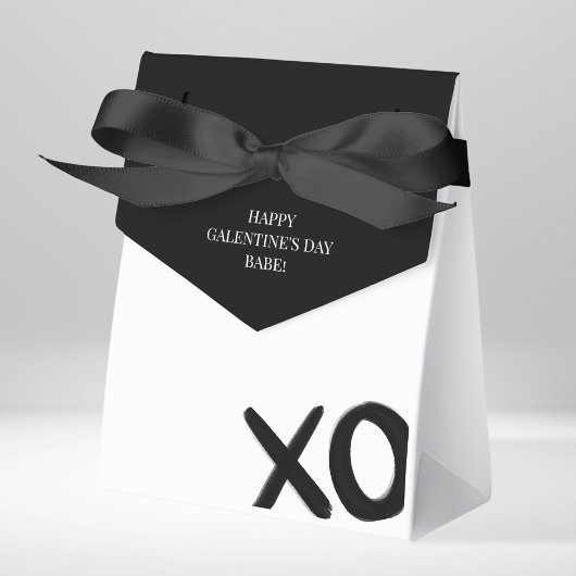 Happy Galentine's Day XOXO Schwarz-weiß Moderne Geschenkschachtel
