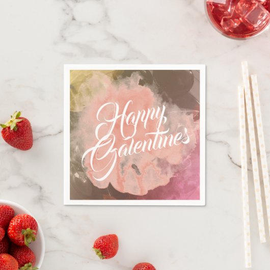 Happy Galentines mit Watercolor Splash Serviette (Beispiel)