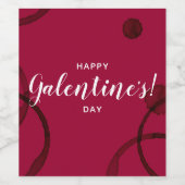 Happy Galentines, Red Wine Stain Label Weinetikett (Einzelnes Label)