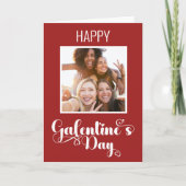 Happy Galentine's Red with Foto von VI Karte (Vorderseite)