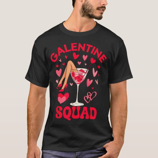 Happy Galentines Squad Valentine's Girls Day Febru T-Shirt (Vorderseite)