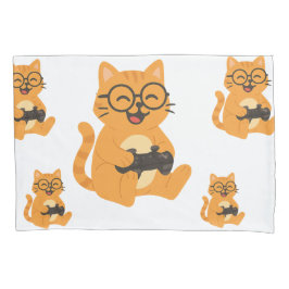 Happy Gamer Cat - Video Game Fun Kissenbezug